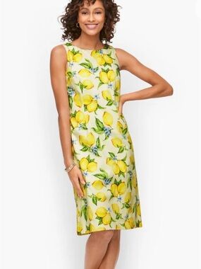 NWT Talbots Lemon Blossom shift dress Sz 6 sleeveless NEW